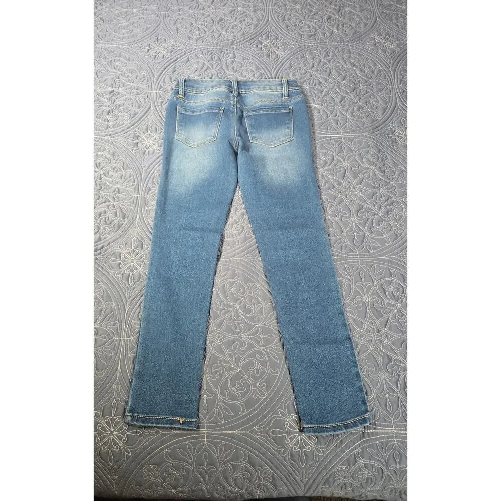Girls Light Wash Denim Jeans Size 7 Straight Leg Classic Everyday Kids